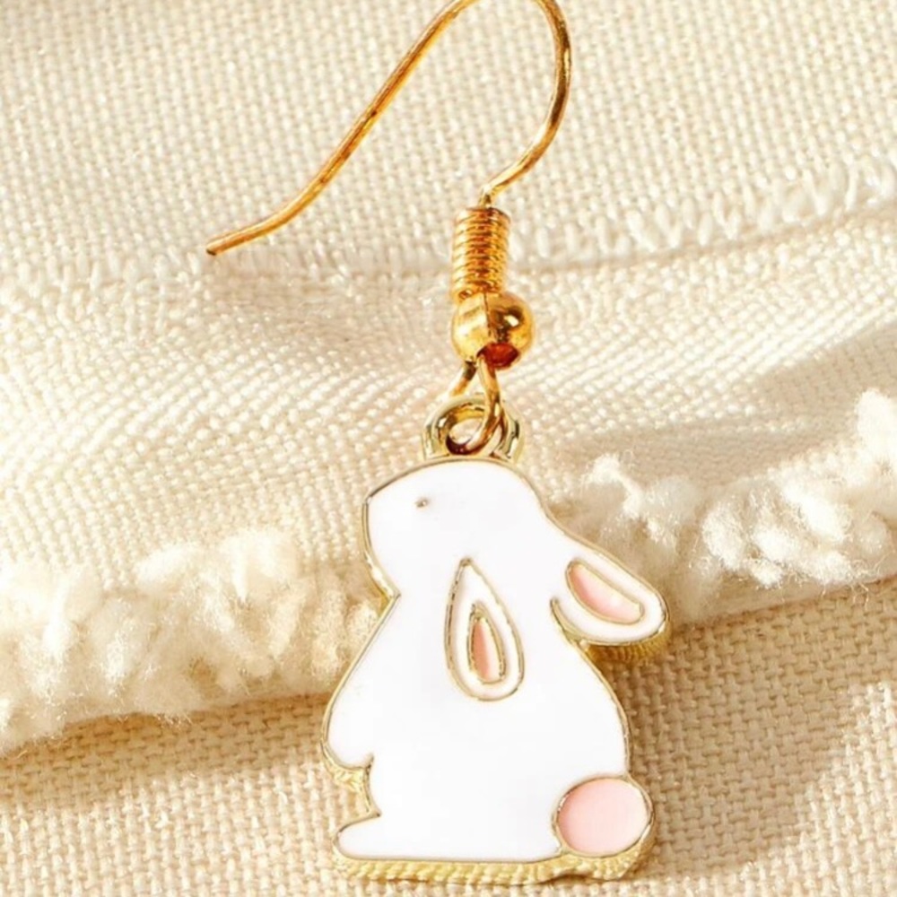 White Rabbit Drop Earrings - Picture 3 of 3